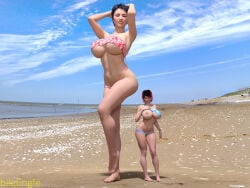 2girls 3d big_ass big_breasts big_thighs bikdingle breasts curvaceous curvy curvy_figure female giantess hips huge_ass huge_breasts huge_thighs large_ass large_breasts large_thighs light-skinned_female light_skin macro macro_female mature mature_female mini_giantess original original_character original_characters slim_waist tall tall_female thick thick_hips thick_legs thick_thighs thighs voluptuous waist wide_hips wide_thighs