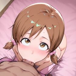 ai_generated black_penis bleach blowjob deepthroat fellatio interracial kurosaki_yuzu light-skinned_female pink_thighhighs