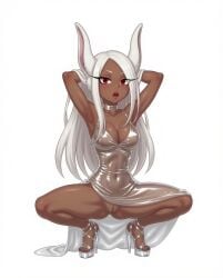 ai ai-created ai_generated ai_video collar elegant_dress heels latex long_dress long_hair mirko miruko mp4 my_hero_academia no_background pussy red_eyes rumi_usagiyama shiny_dress show_pussy smile tagme tan_body tan_skin transparent transparent_clothing transparent_latex video white_hair