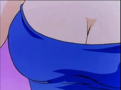 bulma_briefs dragon_ball dragon_ball_super dragon_ball_z screencap tits white_skin white_skinned_female