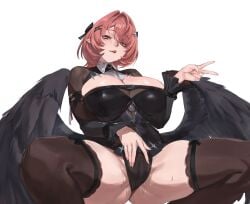 1girls ass breasts enargeia enargeia5525 female female_focus female_only large_ass large_breasts light-skinned_female light_skin ramiel_(zenless_zone_zero) remielle_(zenless_zone_zero) solo taiyang_yu thick_thighs thighhighs thighs white_background wide_hips zenless_zone_zero