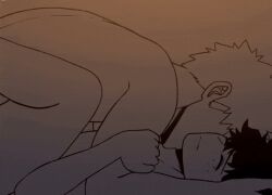 anal animated animated_gif back bakugou_katsuki bare_back bare_legs boku_no_hero_academia bones_(company) closed_eyes completely_nude crying freckles gay gay_male holding hug indoors izuku_midoriya katsuki_bakugou kiss kissing_neck knees leg_up legs looking_at_another looking_to_the_side lying messy_hair midoriya_izuku moaning monochrome my_hero_academia nude nyxdrawhine sex shounen_jump tears yaoi