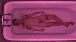 1girls 3d bathtub completely_nude completely_nude_female cyberpunk_2077 daz_studio female female_only from_above full_body judy_alvarez nude nude_female o97t5s solo tattoo