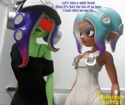 2024 3d 3d_(artwork) 3d_model acht_(splatoon) arm_band arm_behind_back artist_name big_ass big_breasts big_butt black_dress blue_eyes bunnxarts cap clothed clothing dialogue dress dubious_butter elevator elevator_sex exposed_shoulders eyebrows eyelashes eyewear headgear headphones headwear hips hips_wider_than_shoulders horny horny_female indoor indoors large_butt large_hips long_hair looking_at_another looking_at_partner looking_back looking_pleasured mouth_open octoling octoling_boy octoling_girl purple_hair railing red_eyes red_hair sexual_tension sexy shades slim_waist splatoon splatoon_(series) splatoon_2 splatoon_3 splatoon_3:_side_order standing strap-on suit sundress tagme teal_hair tentacle tentacle_hair text watermark wide_hips wo262_(3d_model_style)