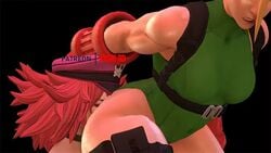 2girls 3d animated ass_on_face cammy_white capcom cunnilingus_through_clothes female female_only final_fight kishi muscular_female no_sound poison_(final_fight) street_fighter street_fighter_v tagme video yuri