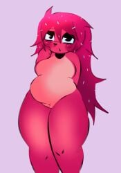 anthro anthrofied belly blushing_at_viewer blushing_female chubby chubby_belly chubby_female curvaceous curvy_body curvy_female curvy_figure flaky_(htf) happy_tree_friends medium_breasts mondo_media pac-man_eyes porcupine prekupre red_body rodent shy_expression solo thick_thighs