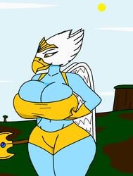 anthro avian big_breasts bird chima) eris eris_(legends_of_chima) female legends_of_chima lego navel of solo tiara unknown_artist wings