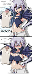 1girls blush breast_expansion breasts bursting_breasts cleavage comic female female_only huge_breasts kazuya_zoey manyuu_hikenchou manyuu_kagefusa short_hair vespart