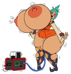 1girls ass ass_expansion blooberboy breast_expansion breasts cerebella female female_only growth huge_ass huge_breasts pleasure_face skullgirls solo solo_female thick_thighs wide_hips