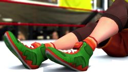 arms_(game) cunnilingus_through_clothes dr._coyle kishi min_min_(arms) nintendo ribbon_girl straight_hair twintelle