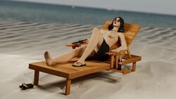 1girls 3d beach black_hair black_lipstick breasts coca-cola earrings feet female female_only fortnite fortnite:_battle_royale glasses gold_nail_polish gold_nails gold_toenail_polish laying_down lipstick marigold_(fortnite) metallic_nail_polish mostly_nude nail_polish naked necklace nipples nude nude_female one_bare_foot pale-skinned_female pale_skin red-tinted_eyewear saitoshinsfw short_hair solo solo_female source_request sunglasses tinted_eyewear toenail_polish