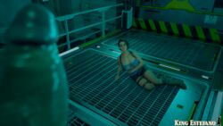 3d beast blue_eyes broken_cloth brown_hair capcom defeated dick forced front_view jill_valentine jill_valentine_(sasha_zotova) kingestefano98 penis_out rape reptile resident_evil resident_evil_3 resident_evil_3_remake ripped_clothing short_hair tlaloc