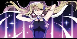 1girls 2021 ace_trainer_(pokemon) ace_trainer_(pokemon_xy) astrid_(pokemon) big_breasts blonde_hair breasts fusion game_freak looking_at_viewer nintendo pokemon pokemon_xy solo solo_female tagme vivivoovoo