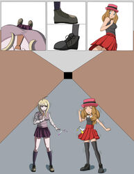 2girls akamatsu_kaede ass_expansion breast_expansion breasts clothing comic danganronpa female female_only giantess growth multiple_girls nintendo pokemon pokemon_xy sequence serena_(pokemon) smooth_skin trembling zorodnatsu