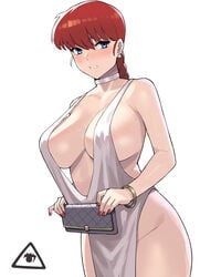 big_breasts bracelet braid breasts busty cleavage deep_cleavage donburikazoku dress earrings female female_focus female_only hourglass_figure long_hair nail_polish ranma-chan ranma_1/2 ranma_saotome red_hair sideboob skimpy skimpy_clothes skimpy_dress solo standing tagme wide_hips