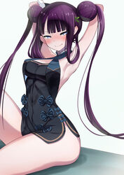 1girls 2d 2d_(artwork) 2d_artwork arched_back armpit armpit_crease arms_behind_head ass ass_exposed back_arch bangs blush blushing blushing_at_viewer breasts chinese_clothes chinese_dress cluseller color colored dress eyebrows_visible_through_hair fate_(series) female female_focus female_only hair_ornament hands_behind_head lavender_eyes looking_at_viewer navel navel_line navel_outline navel_visible_through_clothes no_bra no_nude no_panties pale-skinned_female pale_skin purple_hair ribbon ribbons seductive_look shiny_hair sideboob sitting sitting_down slender slender_body slender_waist slim slim_girl slim_waist slit_dress small_waist smile smiling smiling_at_viewer split_dress straight_bangs thick_ass thick_thighs thin thin_eyebrows thin_female thin_waist tiny_waist twin_buns very_long_hair white_background yang_guifei_(fate/grand_order)