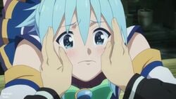 1boy 3girls all_fours animated anus anus_peek aqua_(konosuba) ass ass_focus ass_juice ass_shake ass_up big_ass big_breasts big_butt blue_eyes blue_hair boy34edits dialogue edit english english_dub felipe_godoy from_behind from_behind_position kono_subarashii_sekai_ni_shukufuku_wo! large_ass no_bra no_panties official_art official_copyright on_table pale_skin pussy pussy_juice satou_kazuma shorter_than_30_seconds skirt skirt_lift skirt_up sound thick_ass thick_thighs vagina vaginal_juices video voice_acted