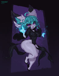 ass big_ass big_breasts breasts female female_only giant_ass green_hair high_heels huge_ass large_breasts league_of_legends looking_at_viewer one-punch_man solo tangobat tatsumaki_(cosplay) thick_thighs vex_(league_of_legends) wide_hips yordle