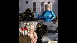 1girls 2boys 3d animated bimbo blonde_hair bouncing_breasts breast_grab breasts chadrat cheating condom condom_wrapper crossover cuckold doggy_style doom doom_slayer_(doom) eastern_and_western_character english_text female from_behind halo_(series) instant_loss_2koma male master_chief metroid moaning mp4 netorare samus_aran sarah_bryant_(model) sex short_playtime sound source_filmmaker spartan_(halo) text video zero_suit