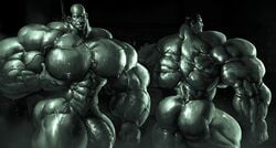 abs biceps flaccid human hyper hyper_balls hyper_bulge hyper_genitalia hyper_penis hyper_testicles male_only muscle muscles muscular muscular_arms muscular_legs muscular_male muscular_thighs nipples nude outlast pecs remert the_twins_(outlast) veins