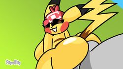 1boy 1girls animated anthro ass_clapping big_ass big_breasts female looking_pleasured male nintendo pikachu pokémon_(species) pokemon shortstack sitrusnsfw