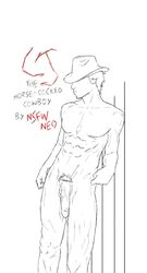 bodybuilder cowboy cowboy_hat cowboy_outfit fitness horsecock hung_bottom original_character penis