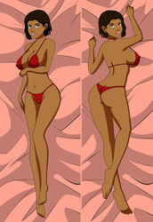 ass breasts dakimakura female lipstick oc original original_character pervyangel solo swimsuit