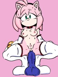 amy_rose anal dildo pink_fur pink_hair randomguy999 sex_toy sonic_(series) stockings