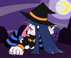 alternate_costume ass female hat max0ke middle_finger panty_&_stocking_with_garterbelt sideboob sitting solo stocking_anarchy tagme