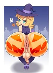 1boy anus ass balls erection femboy girly high_heels huge_ass looking_at_viewer looking_back male male_only penis presenting presenting_hindquarters puffy_anus pumpkin pumpkin_butt solo testicles trap zeriie