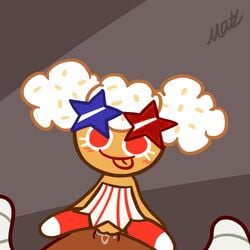 3d_glasses animated cookie_run cowgirl_position cum female matz_(artist) popcorn_cookie