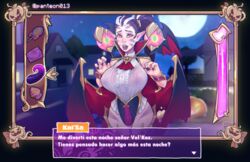 big_breasts candy dialogue halloween hi_res kai'sa league_of_legends panteon013 sex_toy spanish_text thick_thighs vampire vel'koz visual_novel