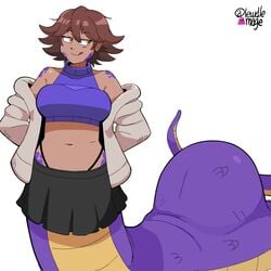 animated belly_expansion brown_hair clothing dark-skinned_female dark_skin dr-worm female inside_belly inside_creature inside_stomach lamia larger_female lewdlemage midriff monster_girl naga no_sound post_vore purple_scales rida_(oc) short_hair snake_girl stomach_bulge tagme video vore yellow_eyes yellow_scales