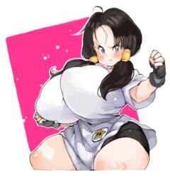 1girls breasts cleavage dragon_ball dragon_ball_z female female_only huge_breasts looking_at_viewer sachito shounen_jump solo thick_thighs videl wide_hips