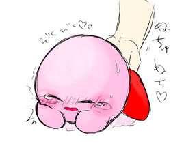 adorable anal anal_sex cute cute_face eye_closed gay handjob kirby kirby_(series) male male_only nintendo open_mouth pink_body pink_skin red_feet saliva sex tear tears