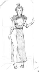 1girls avatar_legends avatar_the_last_airbender azula disclaimer dress female female_only fire_nation fully_clothed hair_ornament high_heels no_bra no_panties princess sketch sketch_page