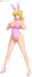 blonde_hair blue_eyes breasts female female_only mario_(series) nintendo princess_peach solo zelc-face