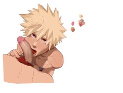 bakugou_katsuki blowjob boku_no_hero_academia dick eijirou_kirishima gay katsuki_bakugou kirishima_eijirou licking my_hero_academia penis pov pov_eye_contact reikkn uncensored yaoi