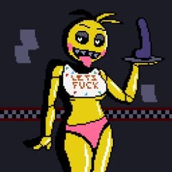 1girls anthro artist_request bib clothed dildo female female_only five_nights_at_freddy's fnaf lovetaste_chica no_visible_genitalia pixel_art robot solo tongue tongue_out toony toy_chica_(fnaf) toy_chica_(love_taste) yellow_body
creeperfriend10