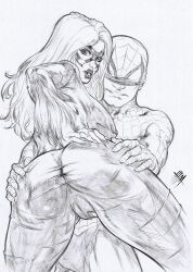 1boy 1boy1girl 1girls 2019 ass ass_grab ass_up asshole big_ass big_breasts black_cat_(marvel) bodysuit breasts couple couple_(romantic) couple_love couples e-blake felicia_hardy female lovers male marvel marvel_comics mask masked_female masked_male nipple_bulge nipples pencil_(artwork) peter_parker pussy romantic romantic_couple seductive_pose showing_ass showing_pussy spider-man spider-man_(series) tight_ass tight_clothes tight_clothing voluptuous voluptuous_female wide_hips