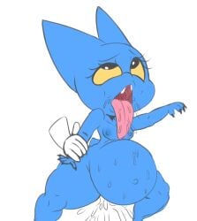 adorabat anthro bat biped blue_body bodily_fluids cartoon_network cum drooling female female_penetrated genital_fluids inflation inflation male male/female male_penetrating male_penetrating_female mammal mao_mao:_heroes_of_pure_heart neom-daddy penetration saliva sex simple_background sweat thick_thighs tongue tongue_out white_background