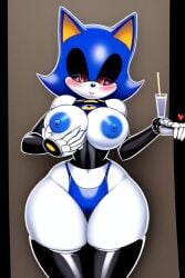 ai_generated anthro holding_own_breasts metal_sonic robot sonic_(series) sonic_the_hedgehog_(series) tagme