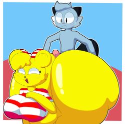 bear big_ass big_breasts breasts bubble_butt cyandrive98 dewott female huge_ass lewdewott pokemon pokemon_(species) thick_thighs wide_hips yellow_fur