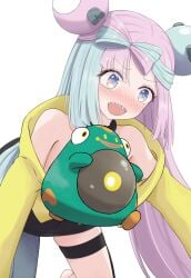 bellibolt censored dyed_hair female iono_(pokemon) long_hair nedo nintendo pokemon qishu