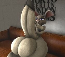 1futa 3d big_breasts blue_eyes bunny bunny_ears furry_only futa_only futanari judy_hopps large_balls large_penis nsfwsandy solo touching_penis watermark zootopia