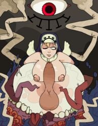 1futa areolae asshole balls big_balls big_breasts big_eye big_penis blank_eyes blonde_hair body_horror breasts double_(skullgirls) erection foreskin futa_only futanari horny_horns human legs_apart legs_held_open legs_up light-skinned_futanari light_skin nipples nude nun nun's_habit pale_skin penis red_eyes self_upload skullgirls solo teeth thick_thighs tongue_out uncut unretracted_foreskin veins