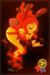 adventure_time bunnysuit cleavage flame_princess javidluffy leotard smile