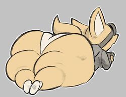 aggressive_retsuko ass ass_focus female fennec fenneko fox fur huge_ass nondelismell sanrio smooth_skin thick_thighs wide_hips