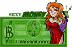 1girls big_breasts breasts cleavage cosplay female female_only javidluffy jessica_rabbit_(cosplay) large_breasts money nami one_piece orange_hair post-timeskip red_eyes smile who_framed_roger_rabbit