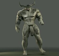 1boy 3d animated balls bara big_penis dragon_age dragon_age_inquisition eye_patch eyepatch facial_hair flaccid grey_body grey_skin horns iron_bull male male_only mp4 muscles muscular naked no_sound nude penis qunari solo solo_male tattoo tattooed_arm video voluox